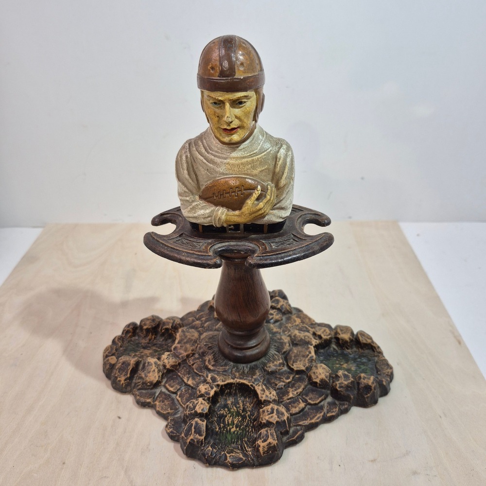 Vintage‎ Football Player Pipe Stand Ashtray Sports Decor